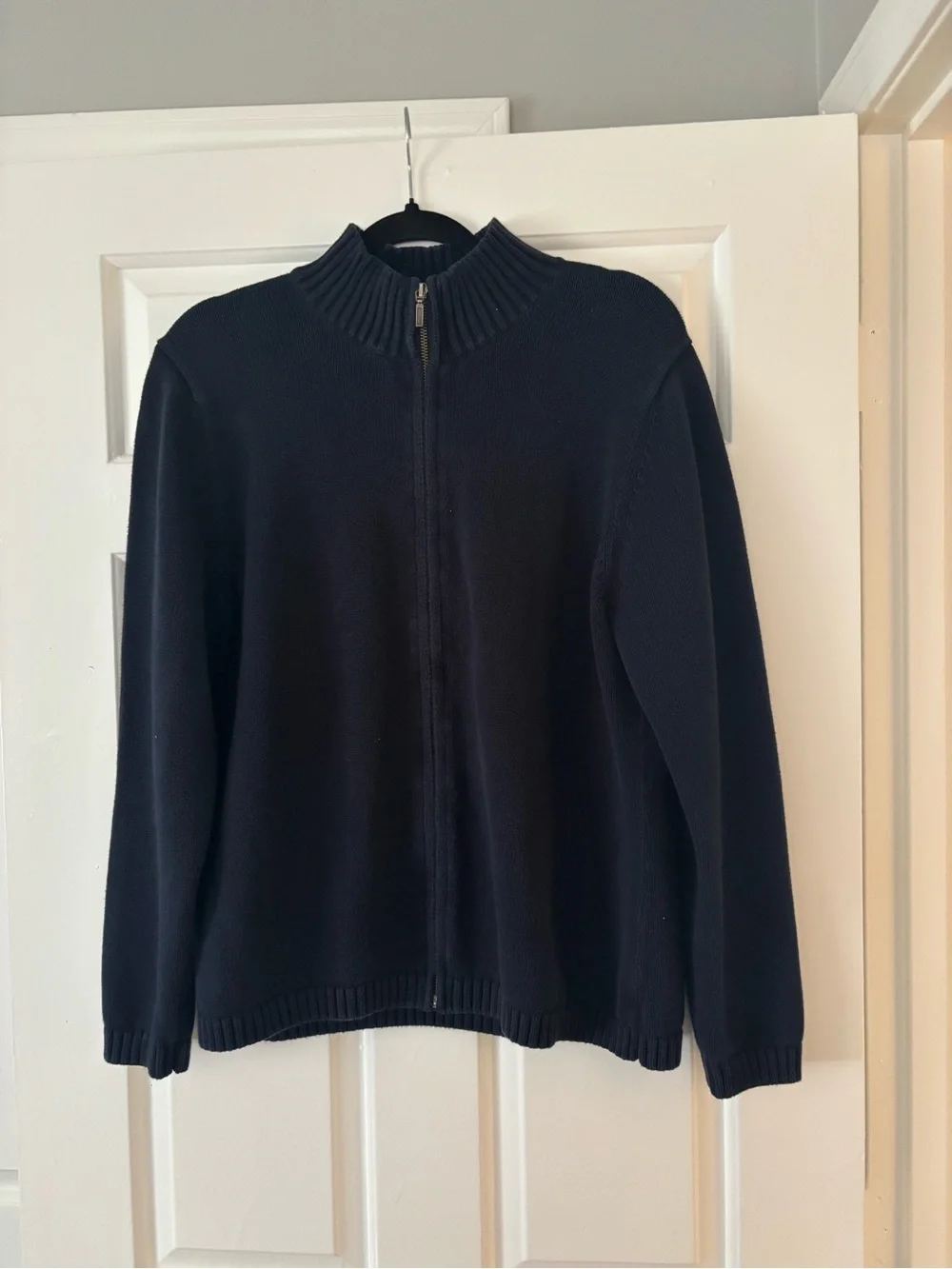 LL Bean Full Zip Up - Mock Neck Sweater - Women’s XL - Classic Preppy - Like New